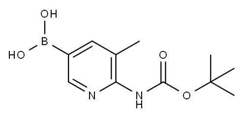 2-tert-ButyloxycarbonylaMino-3-Methylpyridine-5-boronic acid, 1356087-58-5, 结构式