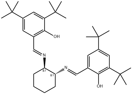 (R,R)-(-)-N,N'-ビス(3,5-ジ-tert-ブチルサリチリデン)-1,2-シクロヘキサンジアミン 化学構造式