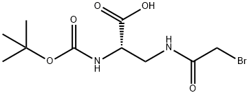 (S)-3-(2-溴乙酰胺)-2-((叔丁氧基羰基)氨基)丙酸, 135630-90-9, 结构式