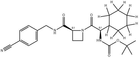 1-[(2R)-N’-Boc-2-amino-2-cyclohexylacetyl]-N-(4’-cyanobenzyl)-2-L-azetidinecarboxamide-d11 Structure