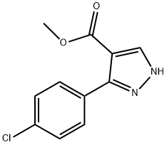 5-(4-クロロフェニル)-1H-ピラゾール-4-カルボン酸メチル 化学構造式