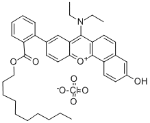 10-DIETHYLAMINO-7-(2-DECYLOXYCARBONYL-PHENYL)-3-HYDROXY-BENZO[C]XANTHYLIUM PERCHLORATE 化学構造式