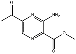 Pyrazinecarboxylic acid, 5-acetyl-3-amino-, methyl ester (9CI) Structure