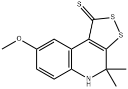 8-甲氧基-4,4-二甲基-4,5-二氢-1H-[1,2]二硫杂环戊二烯并[3,4-C]喹啉-1-硫酮 结构式