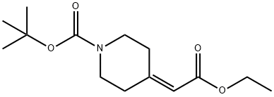 4-(2-乙氧基-2-氧代亚乙基)-1-哌啶羧酸叔丁酯,135716-08-4,结构式