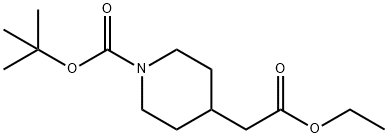 4-(2-エトキシ-2-オキソエチル)ピペリジン-1-カルボン酸TERT-ブチル 化学構造式