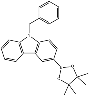 9-Benzyl-3-(4,4,5,5-tetramethyl-[1,3,2]dioxaborolan-2-yl)-9H-carbazole Structure