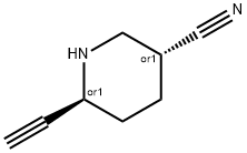 trans-6-ethynylpiperidine-3-carbonitrile Struktur
