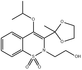 2H-1,2-Benzothiazine-2-ethanol, 4-isopropoxy-3-(2-methyl-1,3-dioxolan-2-yl)-, 1,1-dioxide 结构式