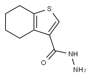4,5,6,7-テトラヒドロ-1-ベンゾチオフェン-3-カルボヒドラジド 化学構造式