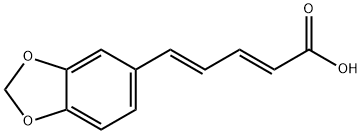 (2E,4E)-5-(3,4-メチレンビスオキシフェニル)-2,4-ペンタジエン酸 化学構造式