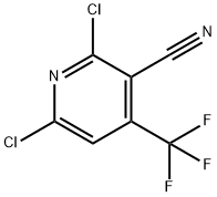 2,6-ジクロロ-4-(トリフルオロメチル)ニコチノニトリル 化学構造式