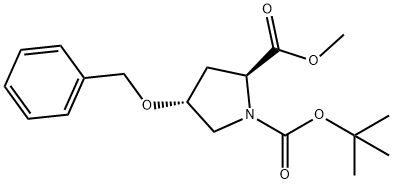 (2S,4R)-1-BOC-4-BENZYLOXY-PYRROLIDINE-2-DICARBOXYLIC ACID METHYL ESTER Struktur