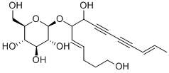 (4E,12E)-6-β-D-グルコピラノシルオキシテトラデカ-4,12-ジエン-8,10-ジイン-1,7-ジオール 化学構造式