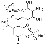 2-氨基-2-脱氧-4-O-(4-脱氧-2-O-磺基-ALPHA-L-苏式-己-4-烯吡喃糖基)-D-葡萄糖 6-(硫酸氢酯)三钠盐 结构式