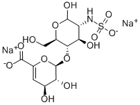 2-脱氧-4-O-(4-脱氧-ALPHA-L-苏式-己-4-烯吡喃糖基)-2-(磺基氨基)-D-葡萄糖二钠盐, 136098-08-3, 结构式