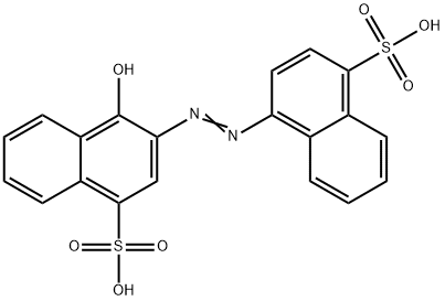4-hydroxy-3-[(4-sulpho-1-naphthyl)azo]naphthalene-1-sulphonic acid Struktur