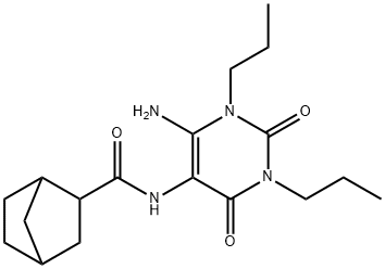 Bicyclo[2.2.1]heptane-2-carboxamide,  N-(6-amino-1,2,3,4-tetrahydro-2,4-dioxo-1,3-dipropyl-5-pyrimidinyl)- Structure