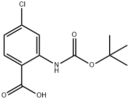 2-叔丁氧羰氨基-4-氯苯甲酸 结构式