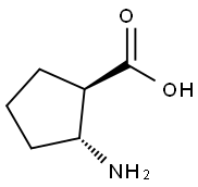 (1R,2R)-(-)-2-Amino-1-cyclopentanecarboxylic acid Structure