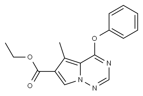 5-Methyl-4-phenoxy-pyrrolo[2,1-f][1,2,4]triazine-6-carboxylic acid ethyl ester,1363380-63-5,结构式