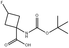 1-(BOC-アミノ)-3-フルオロシクロブタンカルボン酸 化学構造式