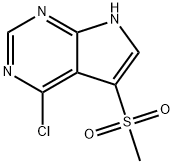 4-氯-5-(甲基磺酰基)-7H-吡咯并[2,3-D]嘧啶, 1363381-40-1, 结构式