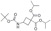 3-TERT-ブチルトキシカルボニルアミノ-シクロブタン-1,1-二カルボン酸ジイソプロピルエステル 化学構造式