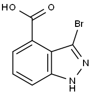 3-溴-1H-吲唑-4-羧酸, 1363382-97-1, 结构式