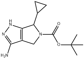 tert-Butyl 3-aMino-6-cyclopropyl-4,6-dihydropyrrolo[3,4-c]pyrazole-5(1H)-carboxylate Struktur