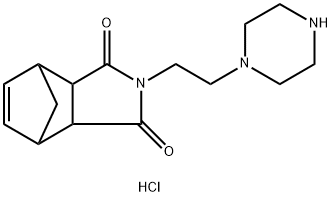 2-(2-(哌嗪-1-基)乙基)-3A,4,7,7A-四氢-1H-4,7-甲氧基异吲哚-1,3(2H)-二酮二盐酸盐, 136369-09-0, 结构式