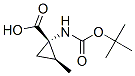 (1S,2S)-N-BOC-1-Amino-2-methylcyclopropanecarboxylic acid 结构式