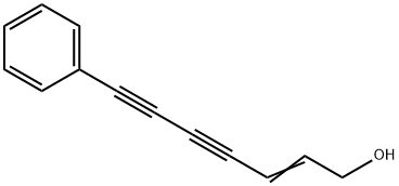 7-フェニル-2-ヘプテン-4,6-ジイン-1-オール 化学構造式