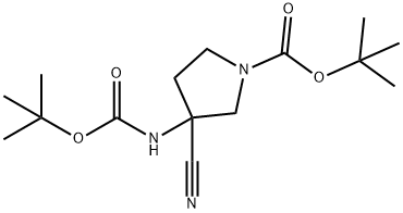 tert-butyl 3-(tert-butoxycarbonylaMino)-3-cyanopyrrolidine-1-carboxylate Structure