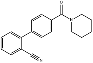 2-[4-(Piperidinocarbonyl)phenyl]benzonitrile Structure