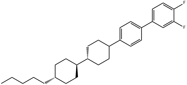 trans,trans-3,4-ジフルオロ-4'-(4'-ペンチルビシクロヘキシル-4-イル)ビフェニル 化学構造式