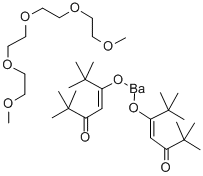 ビス(2,2,6,6-テトラメチル-3,5-ヘプタンジオナト)バリウム テトラグリム付加物 (99.99%-Ba, Sr-0.5%) PURATREM 化学構造式