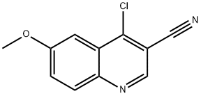 4-氯-6-甲氧基喹啉-3-甲腈, 13669-62-0, 结构式