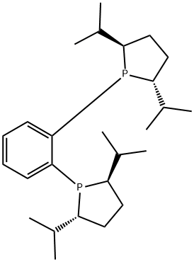 (+)-1,2-ビス((2R,5R)-2,5-ジ-イソプロピルホスホラノ)ベンゼン 化学構造式