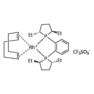 (-)-1,2-BIS((2R,5R)-2,5-DIETHYLPHOSPHOLANO)BENZENE(CYCLOOCTADIENE)RHODIUM(I)TRIFLUOROMETHANESULFONATE Structure