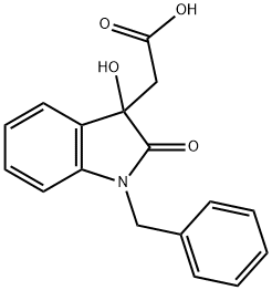 (1-苄基-3-羟基-2-氧代-2,3-二氢-1H-吲哚-3-基)-乙酸 结构式