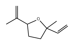 2-乙烯基-2-甲基-5-(1-甲基乙烯基)四氢呋喃,13679-86-2,结构式