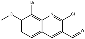 8-溴-2-氯-7-甲氧基喹啉-3-甲醛, 136812-28-7, 结构式