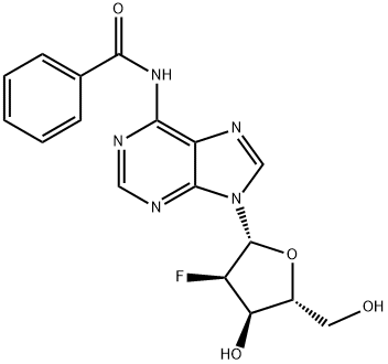 N6-ベンゾイル-2'-フルオロ-2'-デオキシアデノシン 化学構造式