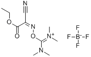O-[(エトキシカルボニル)シアノメチレンアミノ]-N,N,N',N'-テトラメチルウロニウムテトラフルオロボラート 化学構造式