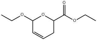 6-エトキシ-3,6-ジヒドロ-2H-ピラン-2-カルボン酸エチル 化学構造式