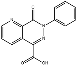 7,8-dihydro-8-oxo-7-phenyl-pyrido[2,3-d]pyridazine-5-carboxylic acid 化学構造式