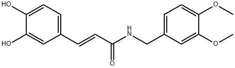 (E)-3-(3,4-ジヒドロキシフェニル)-N-(3,4-ジメトキシベンジル)プロペンアミド 化学構造式