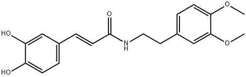 (E)-N-(3,4-ジメトキシフェネチル)-3-(3,4-ジヒドロキシフェニル)プロペンアミド 化学構造式