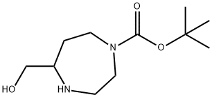 5-(羟甲基)-1,4-二氮杂环庚烷-1-甲酸叔丁酯, 1369494-20-1, 结构式